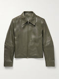 Olive Leather Jacket 00033